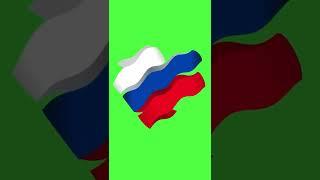 Abstract RUSSIA FLAG Green Blue Screen Corner Chroma Key Animation National Anthem Instrumental