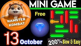 13 October  Puzzle Trick: P2E Hamster Kombat key MiniGame Solved, slow step by step! 