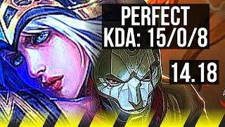 ASHE & Zilean vs JHIN & Poppy (ADC) | 15/0/8, Legendary | EUW Master | 14.18