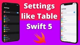 Settings like TableView in Swift 5 (Xcode 12, Swift 5, 2020) - iOS Development