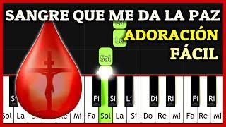 Melodía Cristiana de ADORACIÓN FÁCIL en Piano Tutorial (Synthesia) | Sangre que me da la Paz