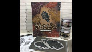 Tim Holtz 3D Oak Leaf Card w/ Distress Sparkle Glitter