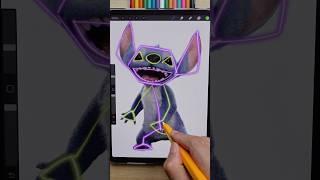 Watch Me Draw Stitch!️ #art #drawing #disney