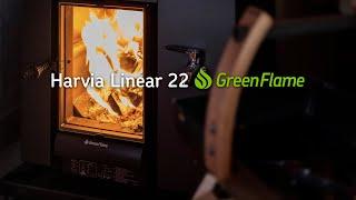 Harvia Linear 22 GreenFlame - Environmentally friendly wood burning heater