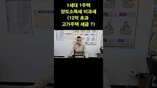 1세대1주택 양도소득세 비과세 / 12억초과 고가주택 세금은 ? #양도세 #양도소득세 #1세대1주택