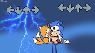 AH! Sonic!! I'M AFRAID OF LIGHTNING! (FNF Tails Gets Scared)