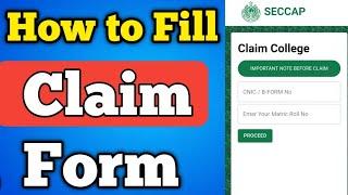 How to Fill claim form 2024 | College Admissions online claim form | SECCAP Form and claim form