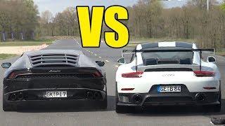 PORSCHE 911 GT2 RS vs LAMBORGHINI HURACAN DRAG RACE