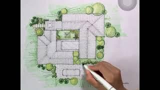 Hand Rendering for Site Plan