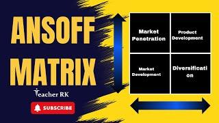 Ansoff Matrix Explained | Growth Strategies for Business Management by Teacher RK| 2024