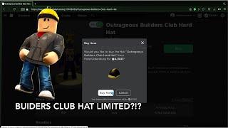 NEW Roblox Limited, BUILDERS CLUB HAT?!?!! (I bought it)