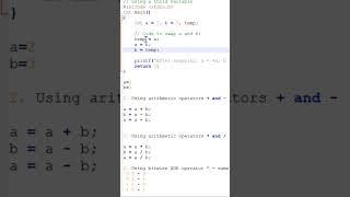 Swapping technique using temporary variable #swapping #easy #coding #interview