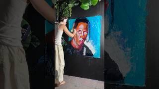 I painted Travis Scott with only a Cactus  #artist #travisscott #paintings #art #creative #cactus