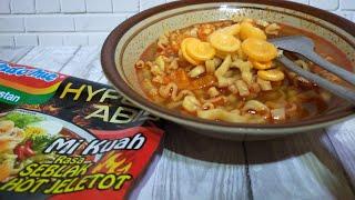 Indomie Mi Kuah Rasa Seblak Hot Jeletot - Tekstur Mie Kenyal dan Kuah Pedasnya