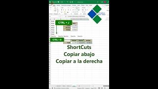 Excel. Copiar abajo y Copiar a la derecha