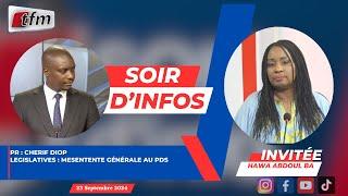 SOIR D'INFO - Français - Pr: Cherif Diop - Invitée: HAWA ABDOUL BA - 23 Septembre 2024