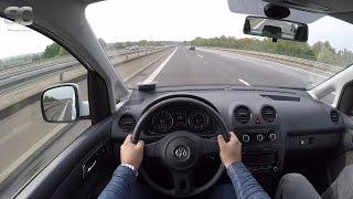 VW Caddy 2.0 EcoFuel (2015) on German Autobahn - POV Top Speed Drive