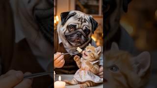 Cat Cried Alone After Birthday Prank, Dog Took Her Home #dog #animals #shorts
