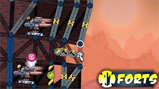 Игра с другом через лазеры и автопушки / Forts / Forts тактики