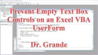 Preventing Empty Text Box Controls on an Excel VBA UserForm