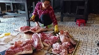 The fastest way to butcher a pig in Vietnam by a girl