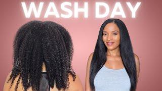 Affordable Wash Day Routine | Long Heat Trained Natural Hair