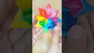 Rotating forever! DIY origami infinity star  #origami #tutorial  #shorts