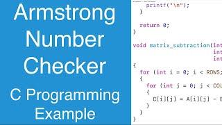 Check If A Number Is An Armstrong Number | C Programming Example