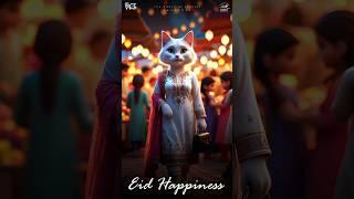 Eid Kindness: Elegant Cat Helps Poor Cat | Heartwarming Market Moment 