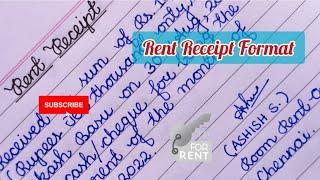 How to write a rent receipt in english| Rent Receipt Format| Cursive writing️ practice daily