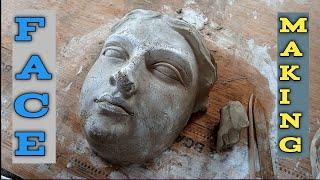 make a face with clay//how to make a face with water based clay...