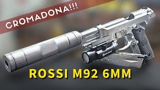 Pistola Airsoft Rossi M92 Silver Cromada Blowback Metal