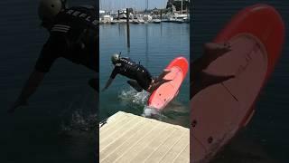 Don't try this at home.  #closecall #wipeout #dockstart #foiling #watersport #efoiling #faceplant