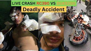 ktm rc390 and duke 200 live crash accident #crash #ktm #duke #rc390 #ktmrc390 #ktmduke #duke390