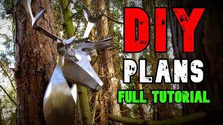 DIY Stags head metal sculpture - Full tutorial and How to self build plans - by Joshua De Lisle