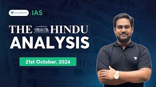 The Hindu Newspaper Analysis LIVE | 21st October | UPSC Current Affairs Today | Chethan N