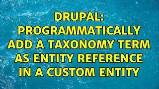 Drupal: Programmatically add a taxonomy term as entity reference in a custom entity (2 Solutions!!)