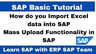 How to upload mass data in sap I SAP BASIC VIDEO  I upload Multiple data from excel in to SAP