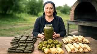 Grandma's 3-in-1 Village Food | Stuffed Grapes, Cabbage, and Peppers