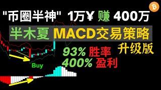 93%胜率，实盘1万¥赚400万的【币圈半神】半木夏MACD交易策略—升级版（+自动背离/止损识别工具）#半木夏#macd#tradingview#肥宅比特币#比特皇#欧阳拽白#凉兮#小侠