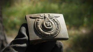 Waffen-SS Battlefield Relic Hunting on the Eastern Front - WWII German helmets