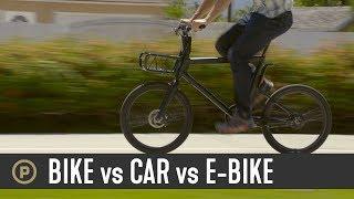 Bike vs Car vs E-Bike // Which is Faster?