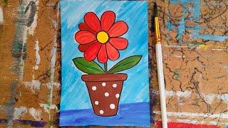 ЦВЕТОК | Как нарисовать комнатный цветок в горшке FLOWER | How to draw indoor flower in a pot