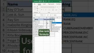 Excel Magic Tricks #1 | Rank Formula in Excel | Shorts