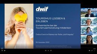 dwif Impulse: TOURISMUS L(I)EBEN & ERLEBEN