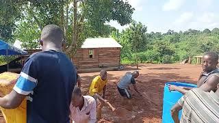 PASTOR ALBAN BYAMUKAMA  MAKING BRICkLAYER