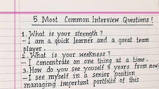 5 Most common interview questions  and Answers ||  MANHA EDUCATION