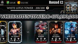 White lotus tower Boss Battle 200 & 170, 190 Fight + Reward MK Mobile