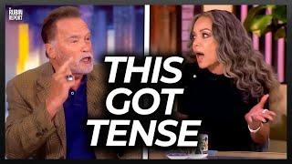 ‘The View’s Sunny Hostin Gets Visibly Angry When Arnold Schwarzenegger Puts Her in Her Place