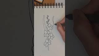 gladiolus line drawing #shortvideo #youtubeshorts #flowers #shorts